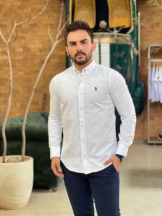 Camisa RL Manga Longa Oxford Branco