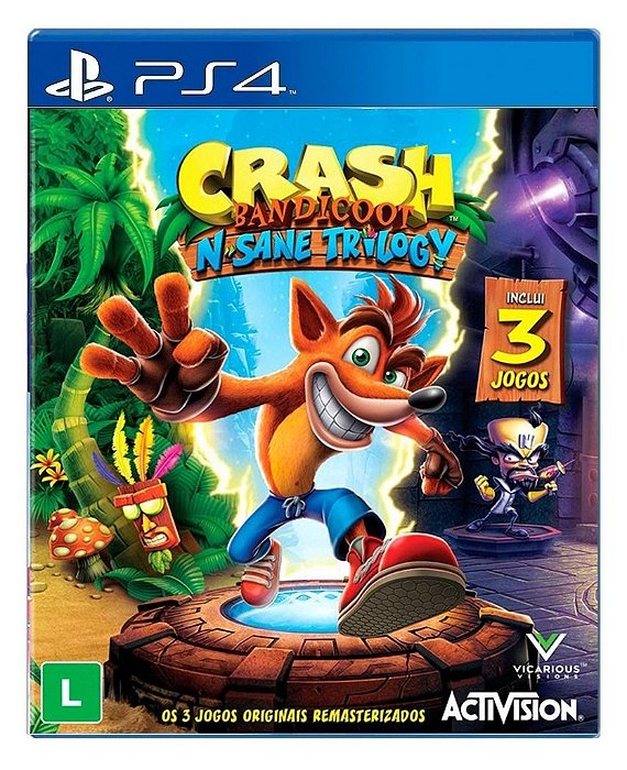 Jogo Crash Bandicoot N Sane Trilogy Ps4 Midia Fisica