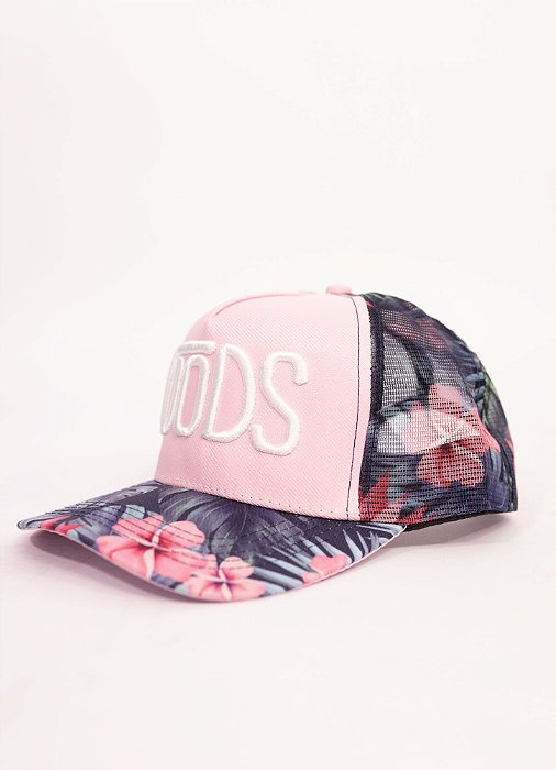 BONÉ LOODS TRUCKER ESTAMPA FLORAL - ROSA