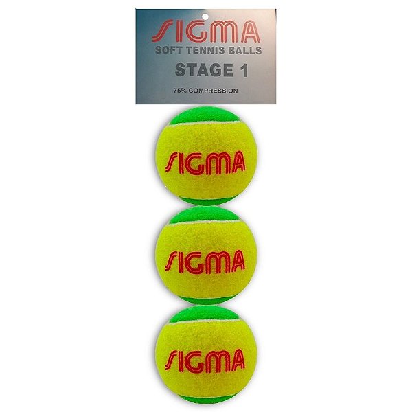 Bola de Tênis Sigma Stage 1 Verde 3 unidades