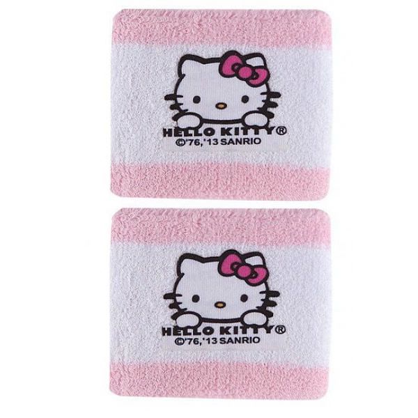 Munhequeira Hello Kitty 02 Unid Branca e Rosa Curta