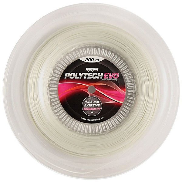 Corda para Raquete de Tênis Topspin Polytech Evo 1.25mm Branca