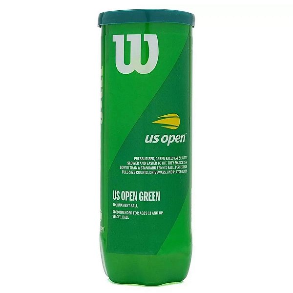Bola de Tênis Wilson US OPEN Green - Com 3 Bolas Tubo