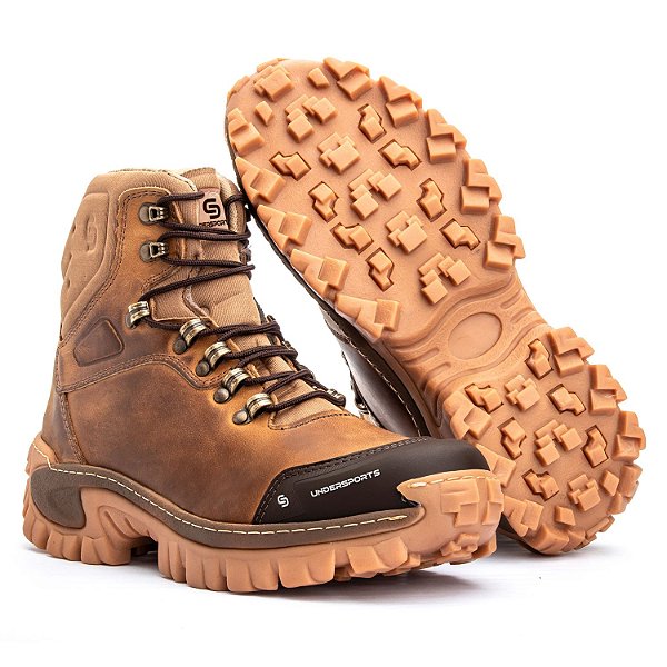 Bota Masculina Caterpillar em Couro Legítimo 2160 com Biqueira Costurada  Promoção