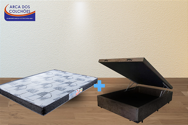 conjunto Baú Casal 1,38x1,88 (colchão Astra D20 Montreal + Baú Df premium)