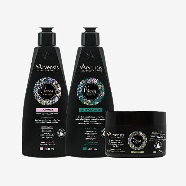 Kit Cachos - Shampoo, Condicionador e Máscara - CRESPO E CRESPÍSSIMOS - (3 ITENS) - Arvensis