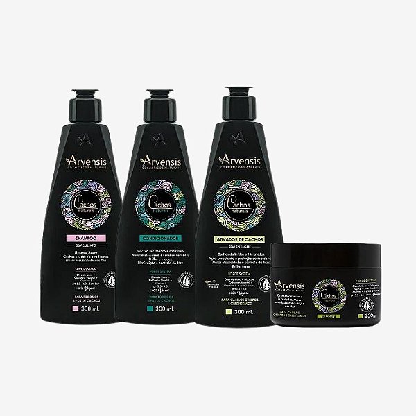 Kit Cachos - Shampoo, Condicionador, Máscara e Ativador - CRESPO CRESPÍSSIMO - (4 ITENS) - Arvensis