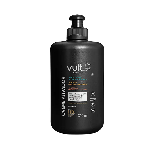 Creme Ativador - Cabelos Ondulados,Cacheados e Crespos - Vult - 300ml
