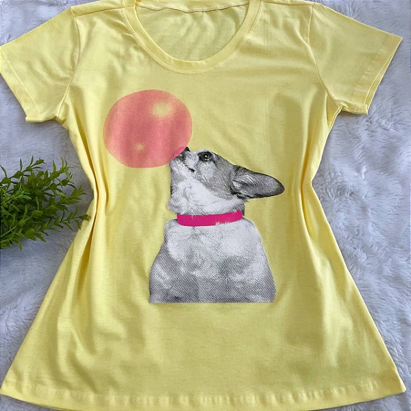 T- Shirt Chihuahua Chiclete - Amarelo Claro