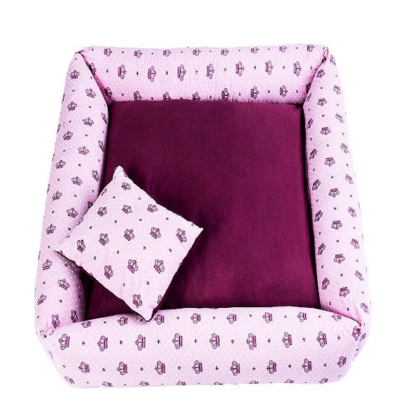 Cama Pet Simples Top Média Realeza Rosa (585)