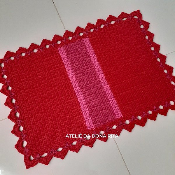 Tapete retangular de crochê - Ateliê da Dona Rita - Crochê para mesa posta