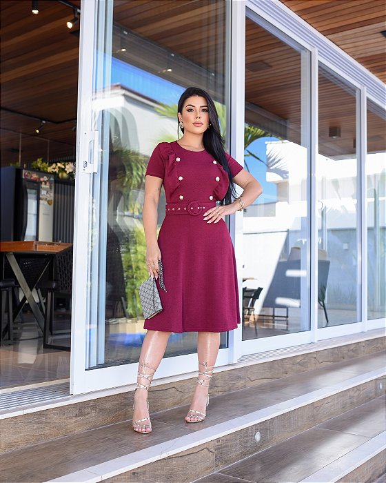 Vestido gode cheap marsala