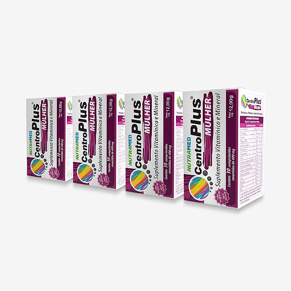 Centroplus Mulher (Polivitamíico Mulher) - 30 comprimidos - Kit 4 unidades