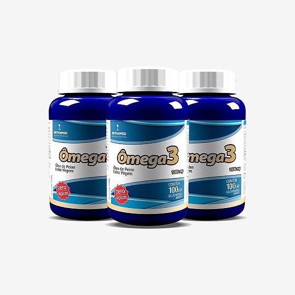 Ômega 3 - 1000mg - 100 cápsulas - Kit 3 unidades