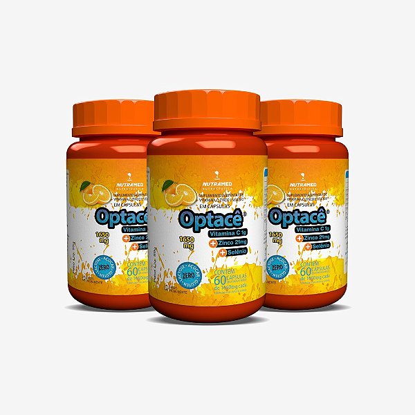 Optacê (Vitamina C + Zinco + Selênio) - 60 cápsulas - Kit 3 unidades