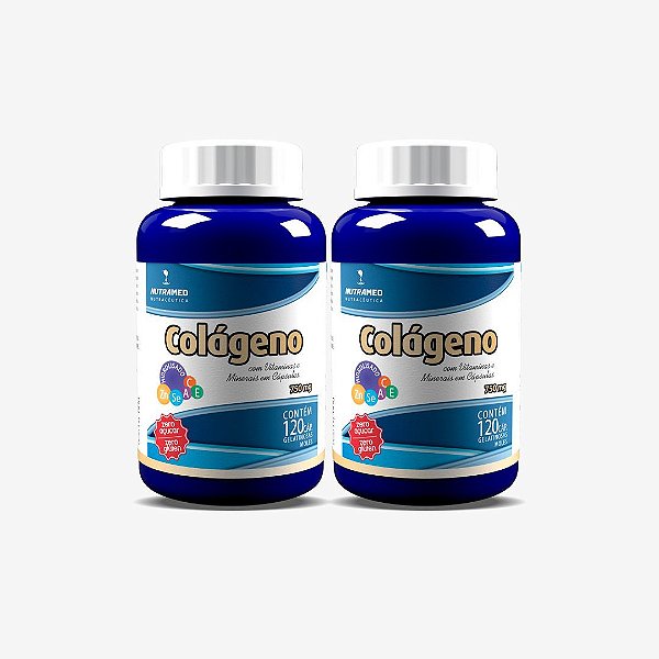 Colágeno Hidrolisado + Vitaminas e Mineirais - 120 cápsulas - Kit 2 unidades