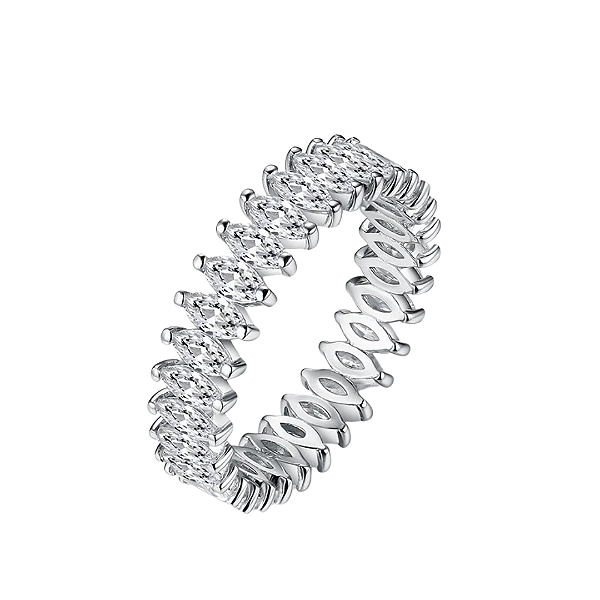 Anel Lapidação Marquise ou Navete em Diamante Moissanite