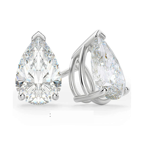 Brinco Moissanite Lapidação Pêra