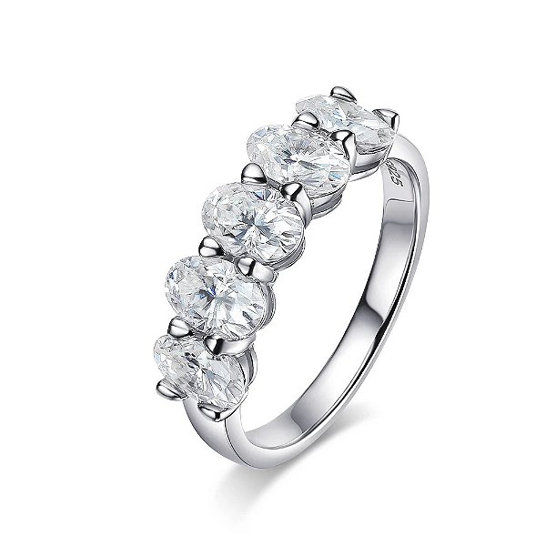Anel Aparador Moissanite Lapidação Oval