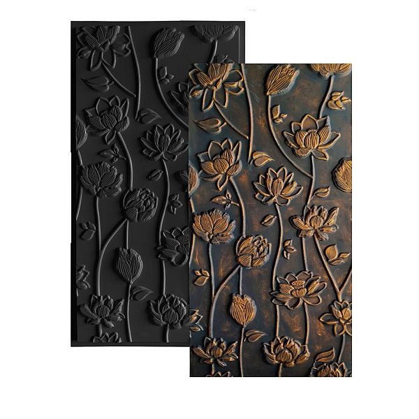 Forma De Gesso 3D  Floral em POL -0272 100x50