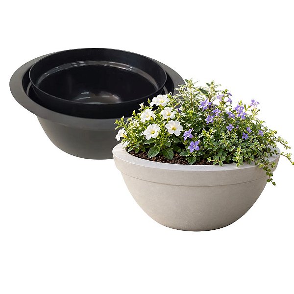 Forma Para Vasos Plantas Ornamental Redondo Concreto Gesso ABS - VA0744