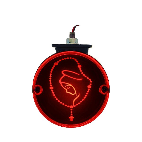 Lanterna Maria Smart Foguinho Nossa Senhora Terço Base Preta