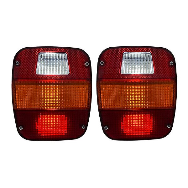 Par Lanterna Traseira LED Ford Volks Marmitão Âmbar Branco 12v Lantersul
