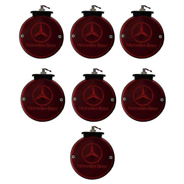 Kit 7 Lanternas Maria Smart Mercedes Benz Base Preta Lantersul