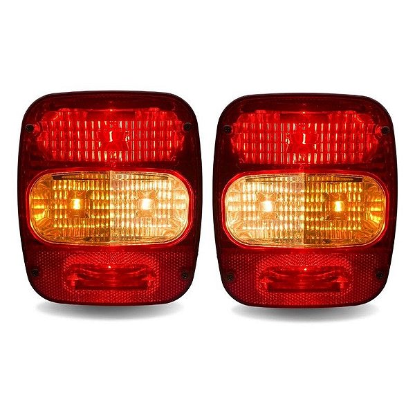 Par Lanterna Traseira LED Ford Volks Euro 5 Cristal Metalizado 12V Lantersul