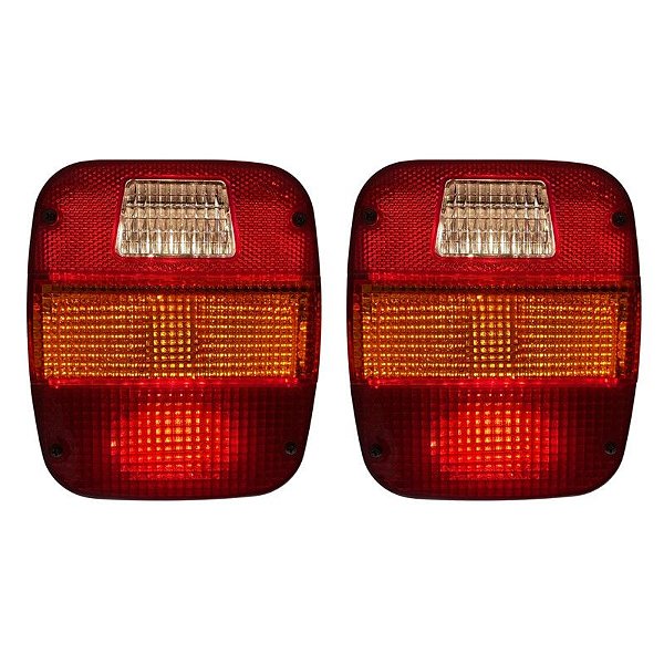 Par Lanterna Traseira LED Ford Volks Marmitão Âmbar Metalizada 24V Lantersul