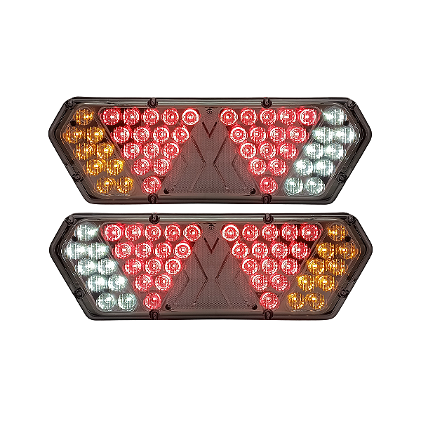 Par Lanterna Traseira Guerra Silver Cristal Motion LED 12/24v Lantersul