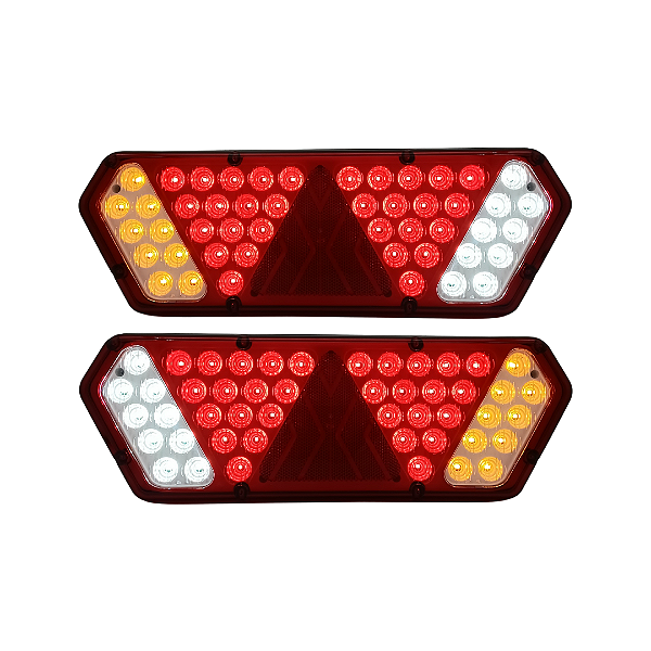Par Lanterna Traseira Guerra White Rubi Motion LED 12/24v Lantersul
