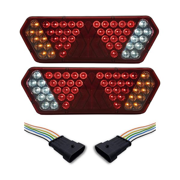 Par Lanterna Traseira Guerra Motion Black Rubi LED 12/24v com Chicote Lantersul