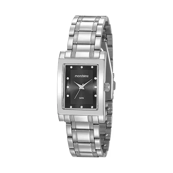 Relógio Mondaine Feminino Retangular Prata 32103L0MVNE2