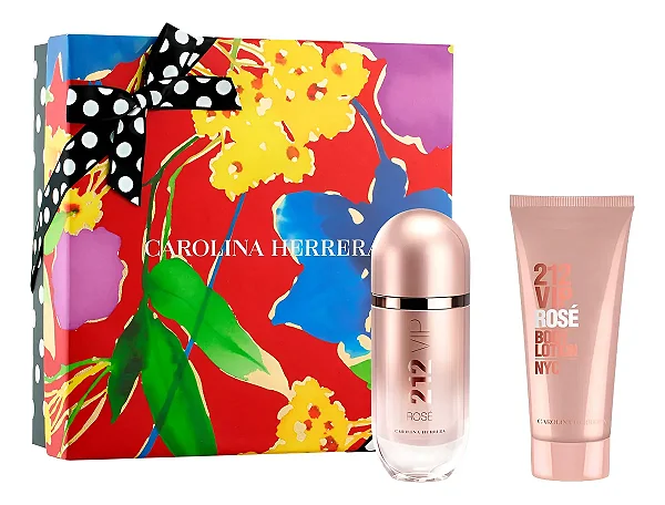 Kit Perfume 212 VIP ROSE EDP 80ML + Body Lotion 100ML