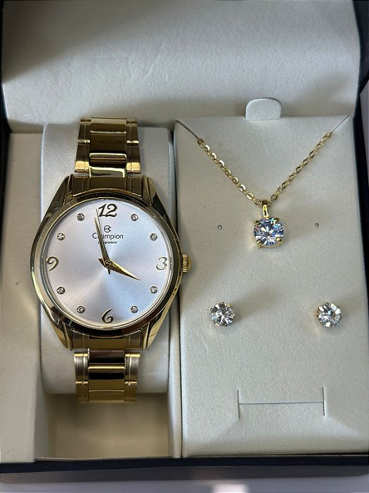 Kit Relógio Champion Feminino Original e Garantia