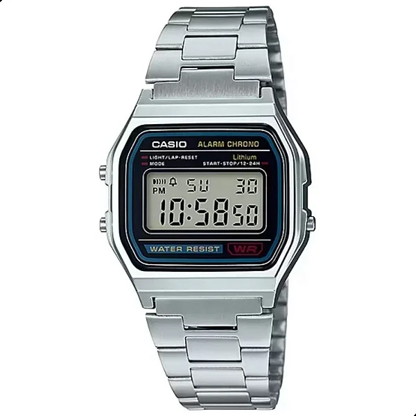 Relógio Casio Unissex Vintage Prata A158WA-1DF-SC