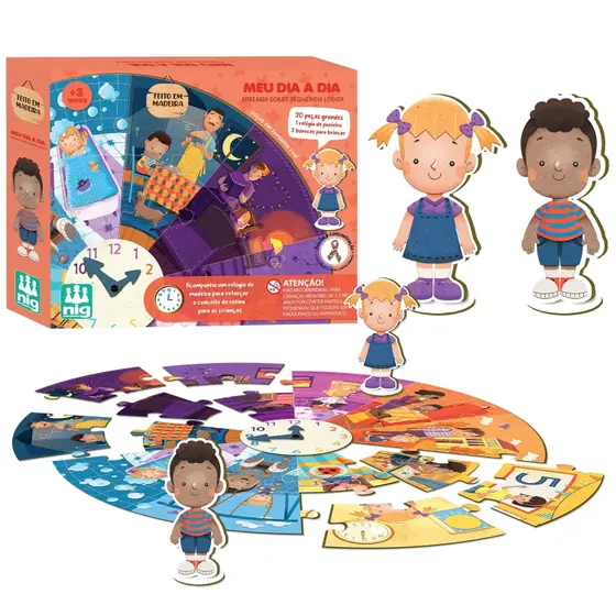 Dia a Dia – Jogo Educativo em Madeira - 20 PEÇAS