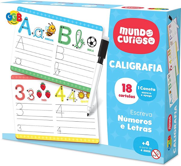 Caderno de Caligrafia Mundo Curioso – Letras e Números