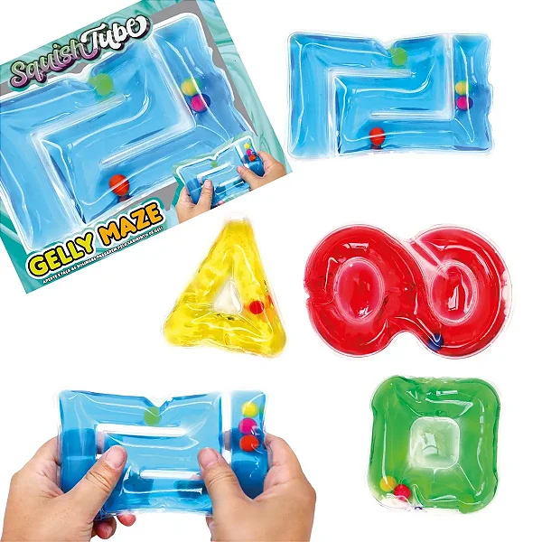 KIT COM 4 PECAS LABIRINTO SENSORIAL SQUISHTUBE 1-2DZ FGIE