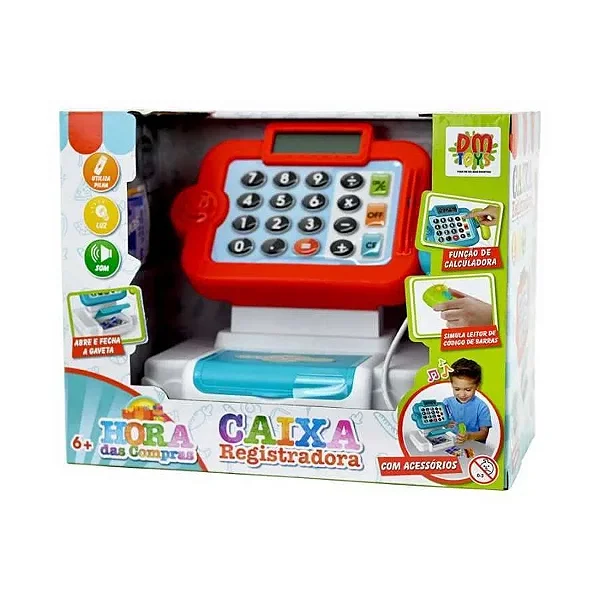 Caixa Registradora Hora de Compras – DM Toys - Cores sortidas