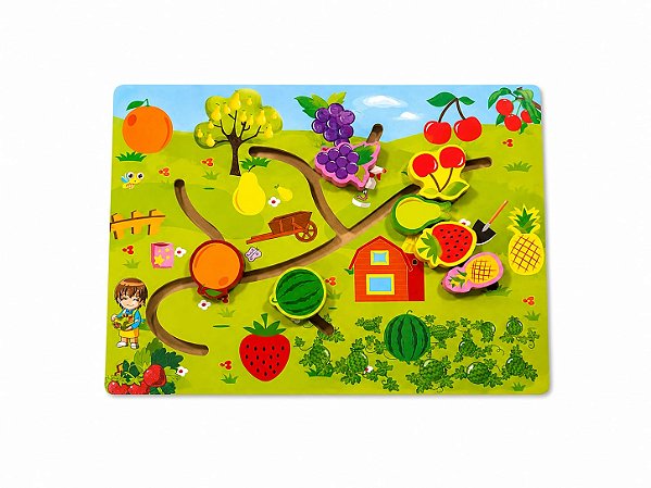 Labirinto de Madeira – Relação Alimentar Frutinhas Montessori Yins Kids