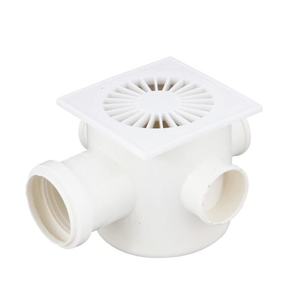 Caixa Sifonada Grelha e Porta Grelha de PVC Quadrada Branca dn 100x100x50 - Tigre