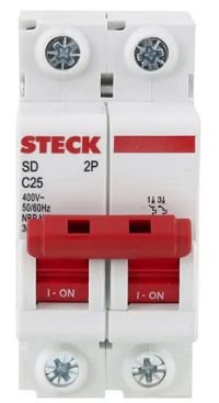 Disjuntor Bipolar Din 25A Steck