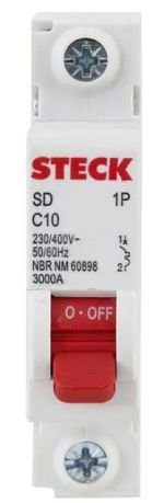Disjuntor Unipolar 10A Din Steck