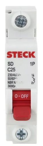 Disjuntor Unipolar Din 25A Steck