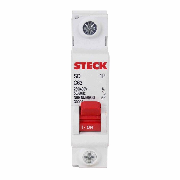 Disjuntor Unipolar Din 63A Steck