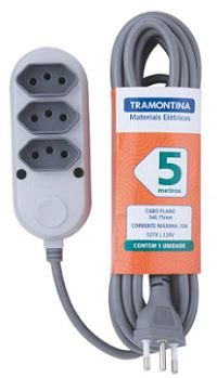 Extensão Tripla 5,0Mts 2P+T 10A 250V 57504/021 Tramontina