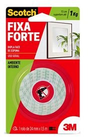 Fita Dupla Face Espuma Scotch 24mm x 1,5m Interna 3M