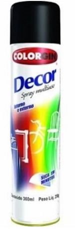 Spray Preto Fosco Decor 8711 Colorgin